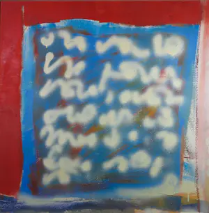 Ludmila Danon - Olieverf en spuitbus op paneel, Letter no. 2 - Ingelijst kopen? Bied vanaf 80!