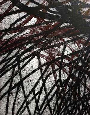 Jo Gaebler - Abstracte compositie, aquatint ets verkocht voor € 45!