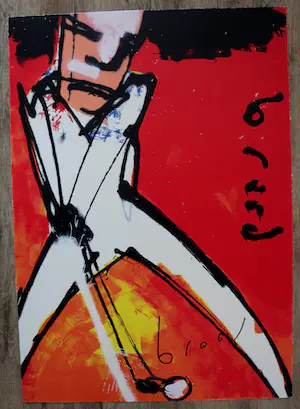 Herman Brood - Grote zeefdruk: Golfer kopen? Bied vanaf 700!