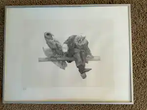Peter Vos - Oude man met uil verkocht voor € 100!