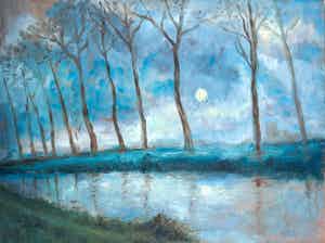 Martin Reisberg - Olieverf op doek, Canal en Flandres verkocht voor € 80!