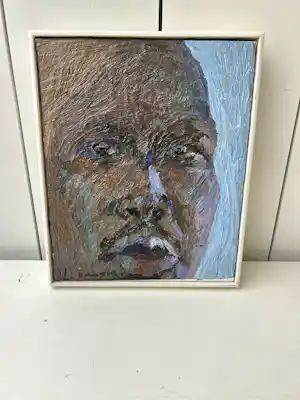 Omar Logang - Zelfportret verkocht voor € 75!