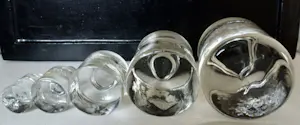 Niet of onleesbaar gesigneerd - 5x Vintage glazen (apothekers) gewichten. kopen? Bied vanaf 1!
