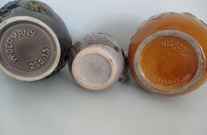 Scheurich Keramik - set van 5 vintage West Germany vazen (waaronder 1 Rumtopf) kopen? Bied vanaf 30!
