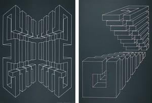 Harry Karssen - Lot van twee zeefdrukken, Z.t. Abstractie kopen? Bied vanaf 1!