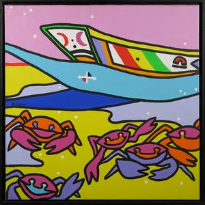 Shunyam - Acryl op doek, Beach Friends - Ingelijst kopen? Bied vanaf 1!