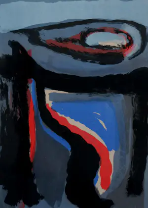 Bram van Velde - Ingelijste kleurenlitho: Compositie kopen? Bied vanaf 350!