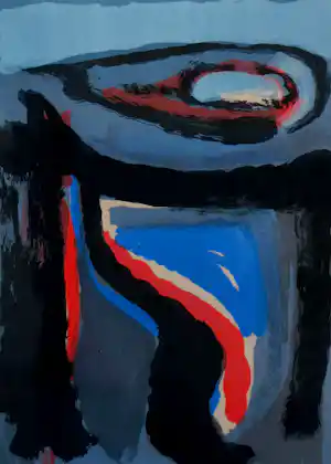 Bram van Velde - Ingelijste kleurenlitho: Compositie kopen? Bied vanaf 350!