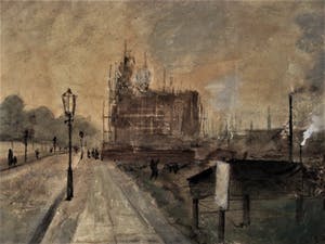 Niet of onleesbaar gesigneerd - circa 1900 - Impressionist. Aquarel - Parijs Saint-Germain-des-Prés - gesig. kopen? Bied vanaf 10!
