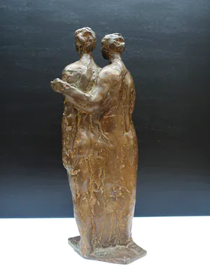 Brons (Onbekend) - "samen" zeer mooi beeld kopen? Bied vanaf 225!