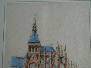 Niet of onleesbaar gesigneerd - Ingelijste tekening , Mont Saint-Michel – gesigneerd - 1996 kopen? Bied vanaf 1!