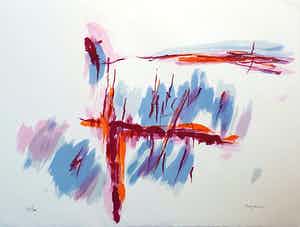 Jean René Bazaine - Abstracte compositie (1970) verkocht voor € 80!