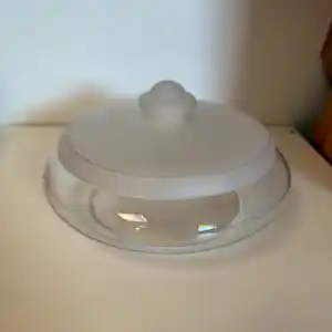 Royal Leerdam - Royal Leerdam Vintage Glazen Koekjestrommel Diam. 17,5cm-H7 cm kopen? Bied vanaf 35!