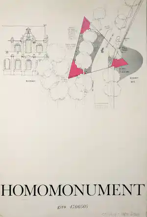 Karin Daan - Zeefdruk op karton, Ontwerp Homomonument verkocht voor € 1!