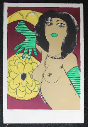 Corneille - Kleuren litho: Un femme aux gants verts - 1978 kopen? Bied vanaf 395!