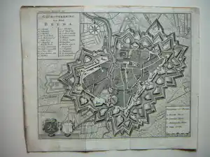 Isaac Tirion - Breda 2x Tirion , grondtekening N vd Meer , Turfschip verkocht voor € 75!