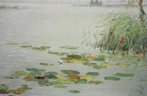Willem van der Ven - Plas in polderlandschap met waterlelies kopen? Bied vanaf 140!
