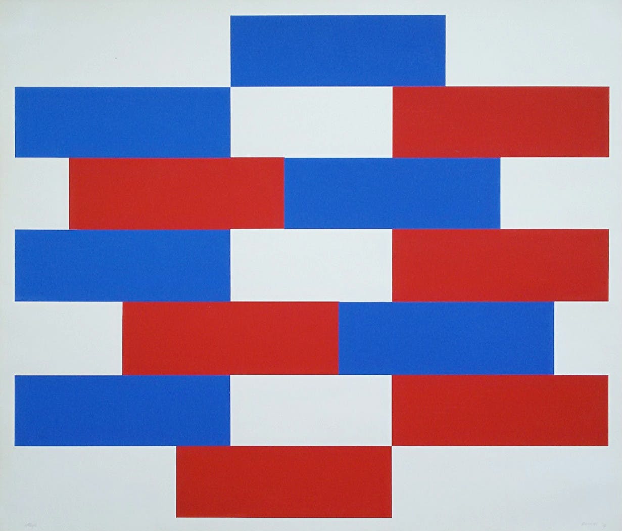 Bob Bonies - Geometrisch abstracte compositie, zeefdruk verkocht voor € 70!