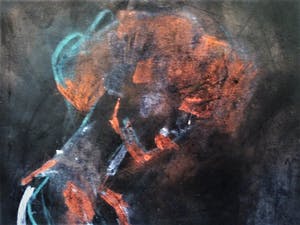 Niet of onleesbaar gesigneerd - Intrigerend pastelkrijt op papier "Zittend vrouwelijk naakt" gesigneerd kopen? Bied vanaf 1!