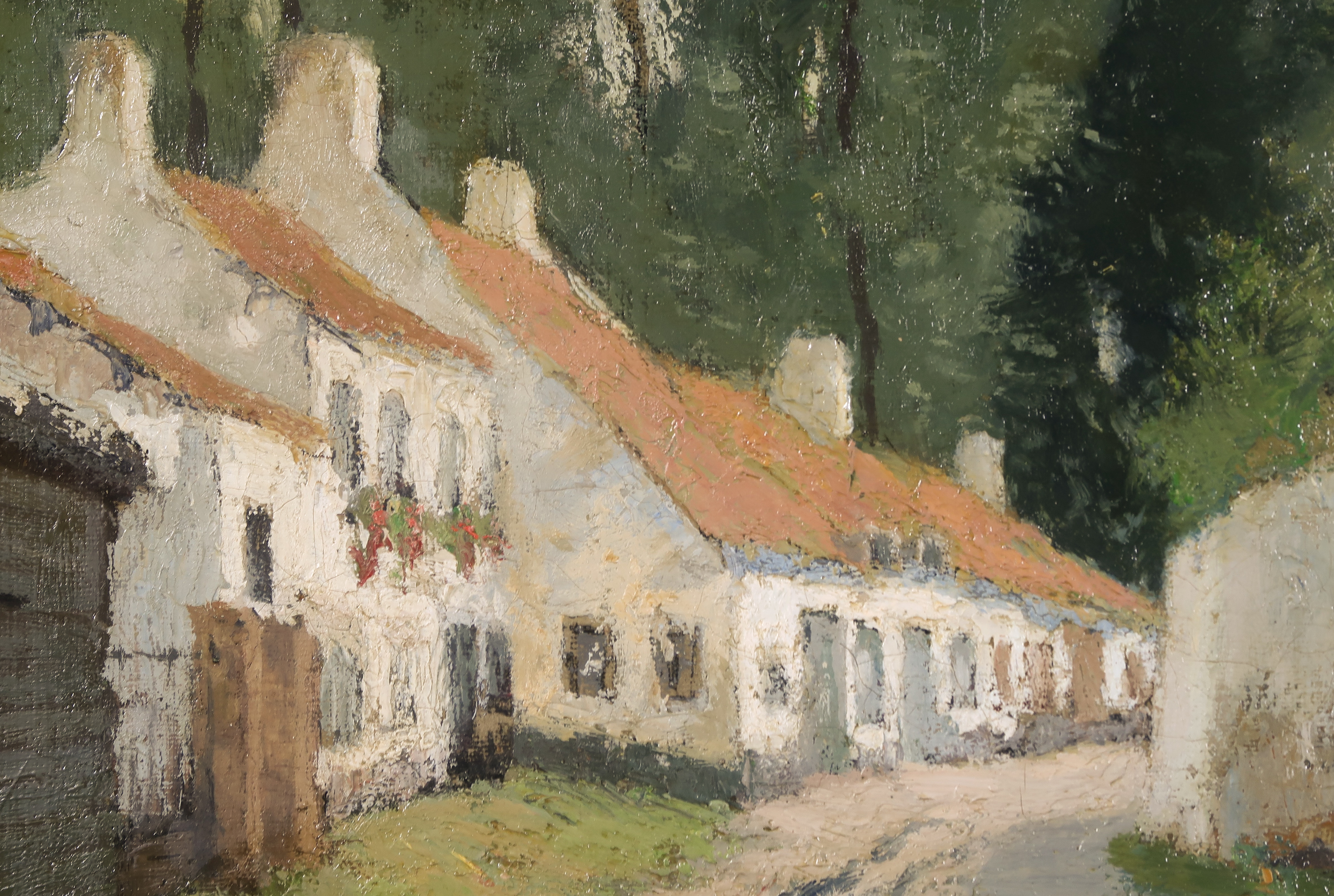 Christiaan Soer - Olieverf op doek, Landschap met witte huizen kopen? Bied vanaf 180!