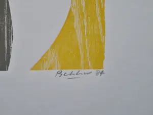 Jules Bekker - 1984 - een vrij zeldzame 3 kleuren zeefdruk "geborgenheid" kleine oplage (27/50) kopen? Bied vanaf 37!