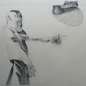 Kees Spermon - Potloodtekening - 1969 kopen? Bied vanaf 75!