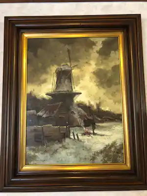 Jos van Dijk - Topstuk Jos van Dijk (1913-2000) – Monumentaal Hollands Winterlandschap kopen? Bied vanaf 200!