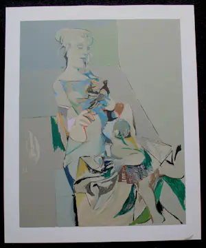 Lino Dinetto - Litho: Donna con colomba e bambino(vrouw met kind) kopen? Bied vanaf 45!