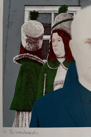 Sven Hoekstra - kleurenzeefdruk | 'Masker voor een kaal hoofd IV' kopen? Bied vanaf 20!