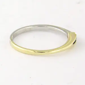 14k bicolour gouden ring met briljant geslepen diamant tot. 0.03ct – F/G- VS/SI kopen? Bied vanaf 170!