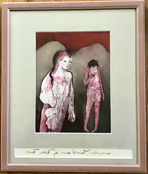 Ans Wortel - Gouache, 1975,hand gesigneerd en ingelijst verkocht voor € 75!
