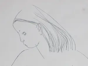Juus Hartman - Zittend Naakt - Pentekening kopen? Bied vanaf 36!