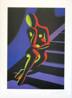 Mark Kostabi - Stairway, blau verkocht voor € 45!