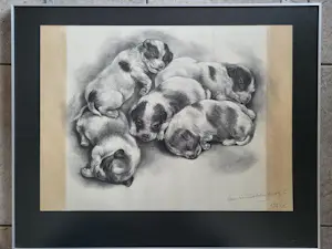 Aart van Dobbenburgh - "Puppies". kopen? Bied vanaf 75!