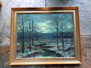 Pie Wilhelmus - Bos in winterschemering. verkocht voor € 45!