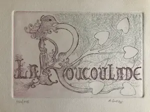 Andre Goezu - Originele ets André Goezu – "La Roucoulade" kopen? Bied vanaf 21!