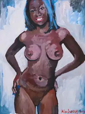 Peter Klashorst - Acryl op doek, Naakt kopen? Bied vanaf 200!
