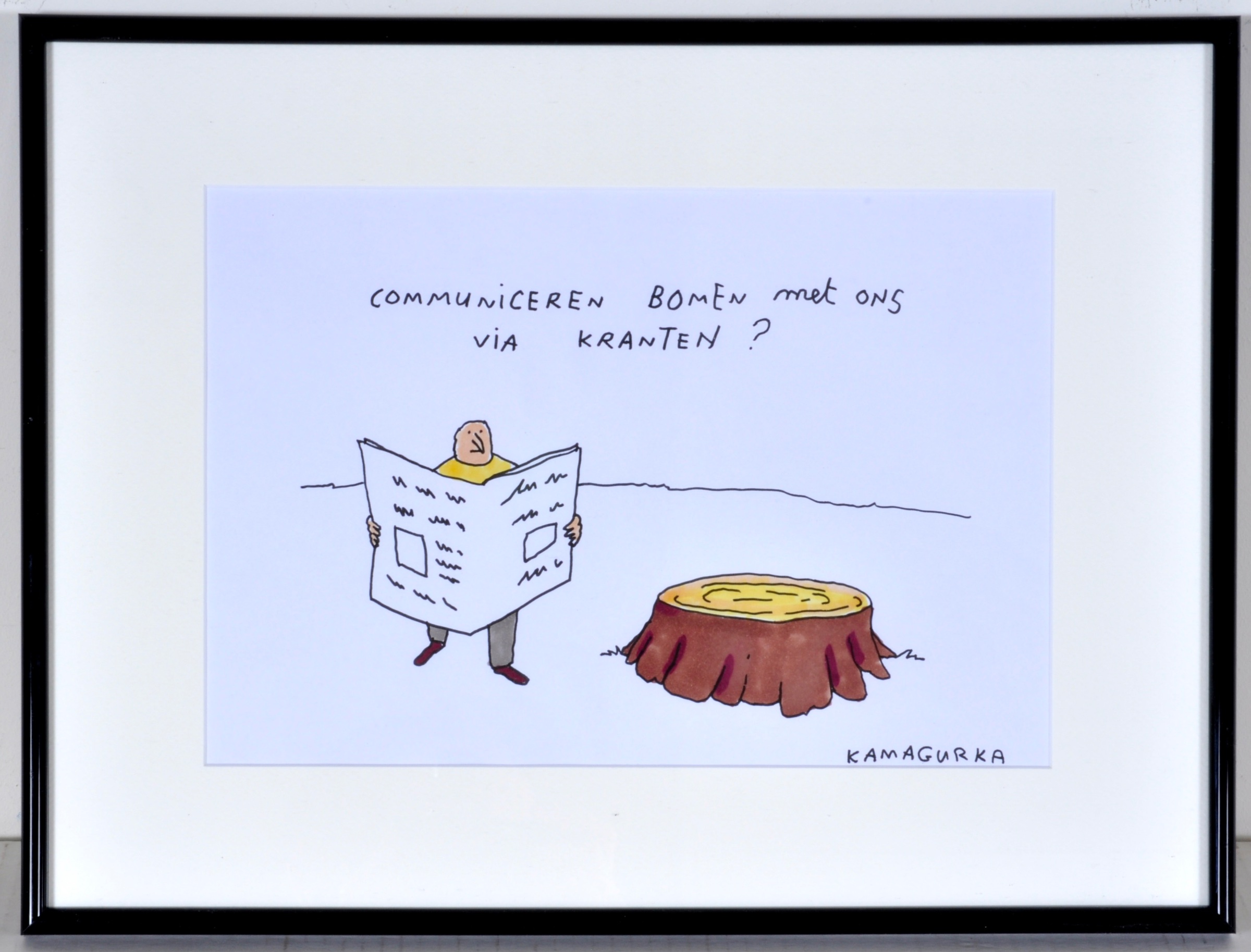 Kamagurka - Bomen - Originele cartoon - Gesigneerd - 21x29 cm - Ingelijst kopen? Bied vanaf 390!