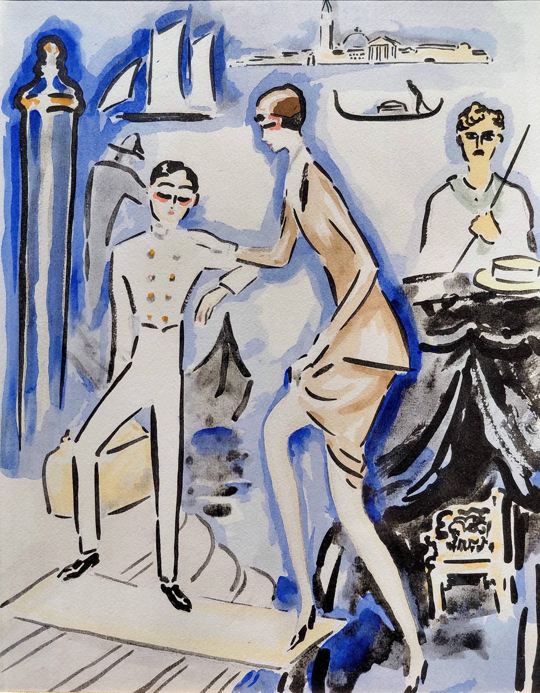 Kees van Dongen - Venise, pochoir (zeer mooi ingelijst) kopen? Bied vanaf 1100!