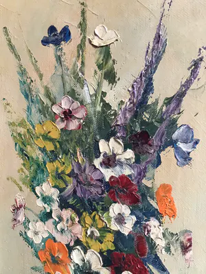 Niet of onleesbaar gesigneerd - Pot met bloemen. kopen? Bied vanaf 1!