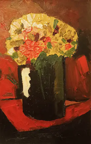 Niet of onleesbaar gesigneerd - vaas met bloemen kopen? Bied vanaf 10!