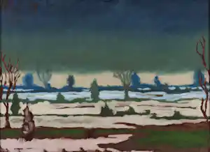 Willem Bol - Winterlandschap met ondergelopen land kopen? Bied vanaf 500!