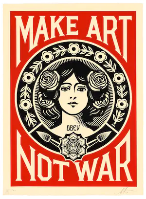 Shepard Fairey - Litho MAKE LOVE NOT WAR kopen? Bied vanaf 14!