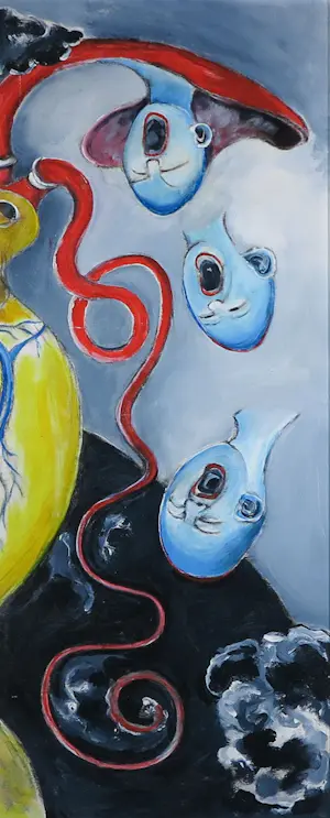 Sophie Mellema - Acryl op paneel, Leven en dood serie - Ingelijst (Groot) kopen? Bied vanaf 20!