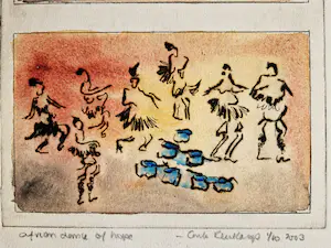 Carla Kleekamp - Unieke - kleine oplage (10) - handgekleurde ETS "African dance of Hope" GROOT! kopen? Bied vanaf 1!