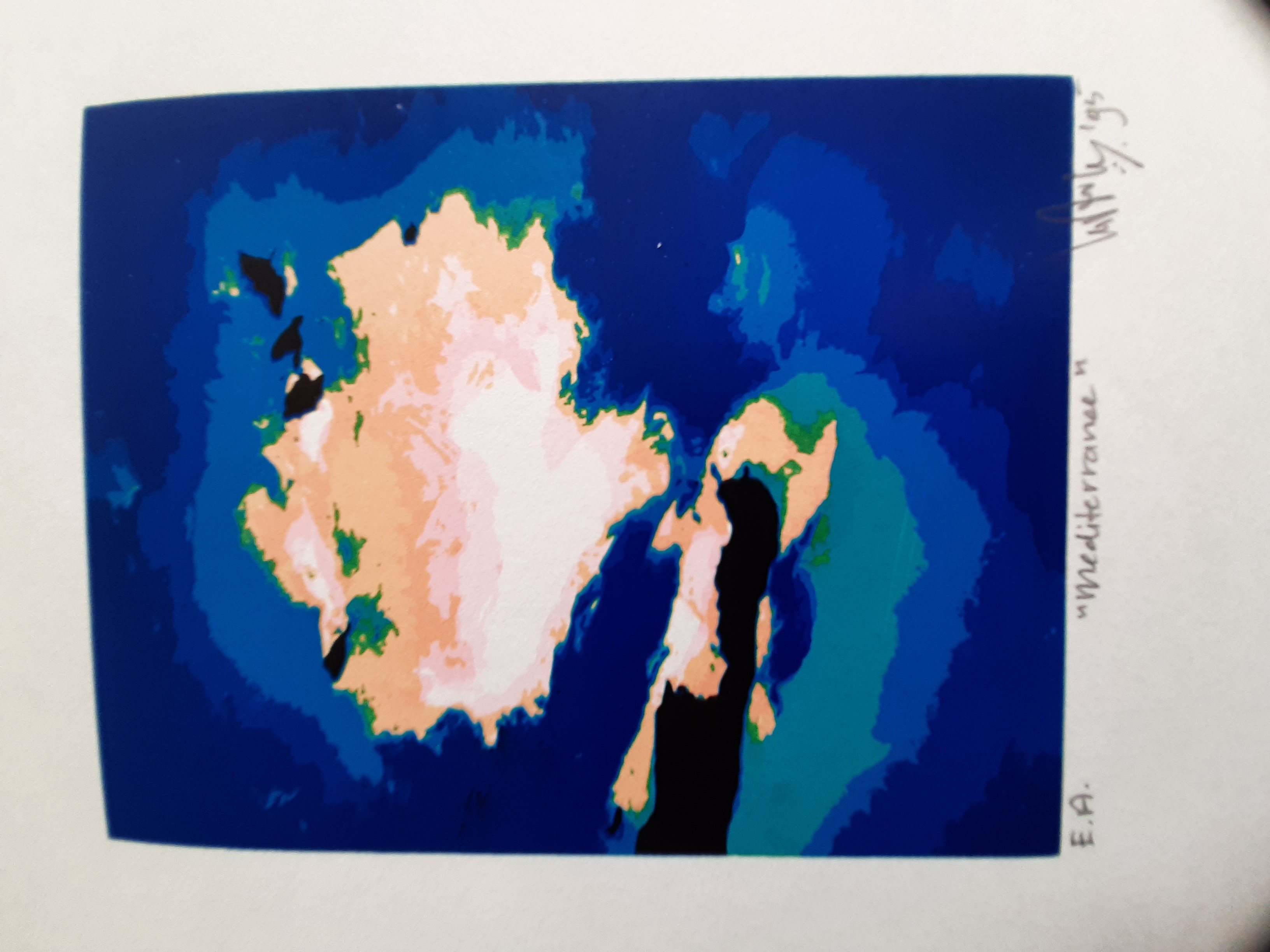 Wout van der Vet - Zeefdruk, Titel, "Mediterranee". kopen? Bied vanaf 20!