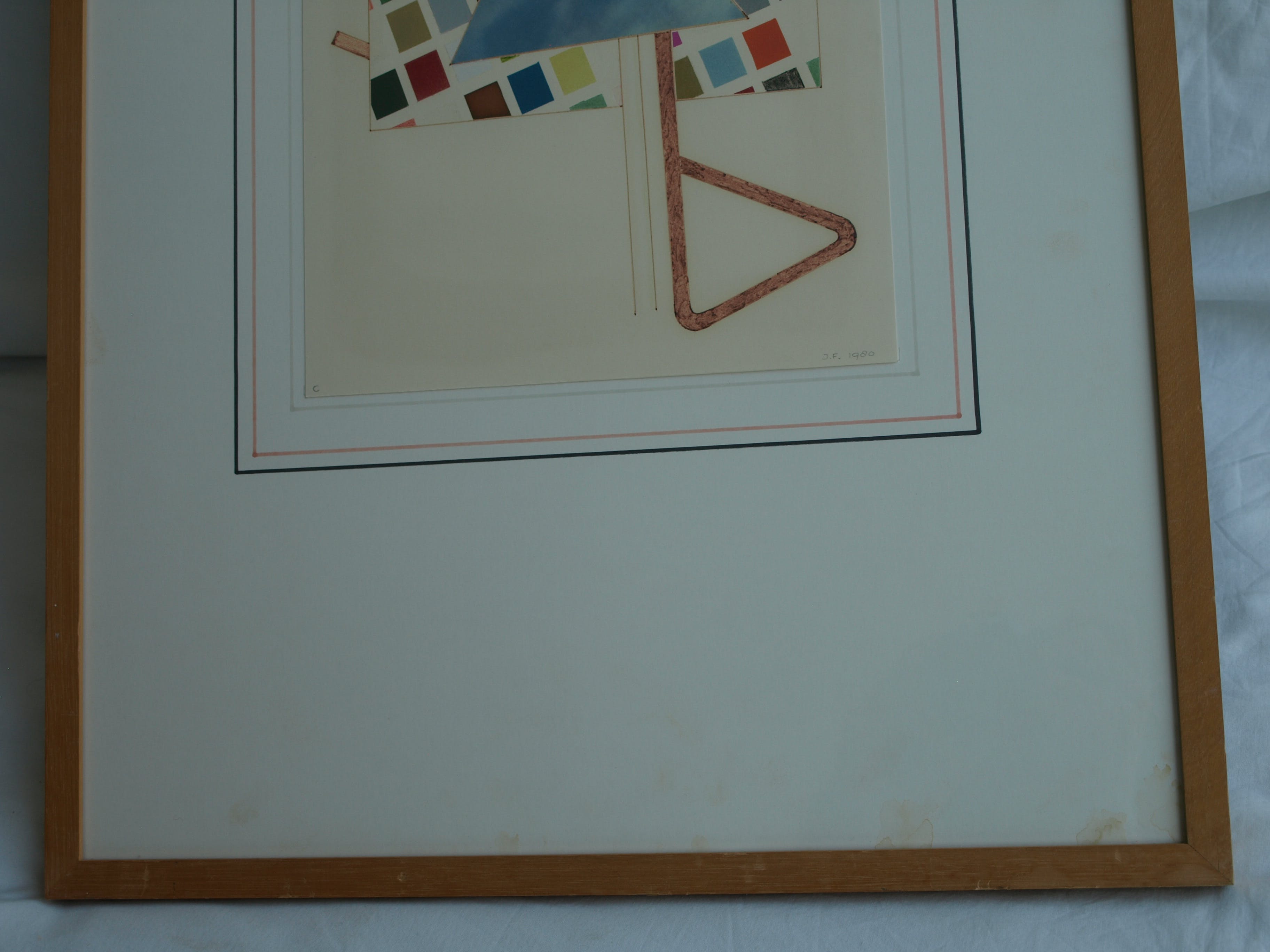 Niet of onleesbaar gesigneerd - Tekening , C – gesigneerd & ingelijst – 1980  kopen? Bied vanaf 1!