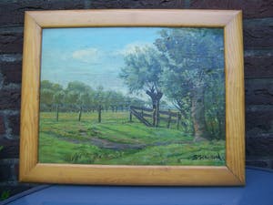 Sam Schellink - Landschap met wilgen kopen? Bied vanaf 40!