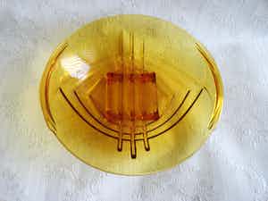 Sklo Union - Rudolfova - Carl Stolzle art deco schaal persglas verkocht voor € 25!