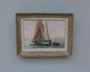 Marcel Catelein - Vissersloep met bijboot op kalm water verkocht voor € 35!